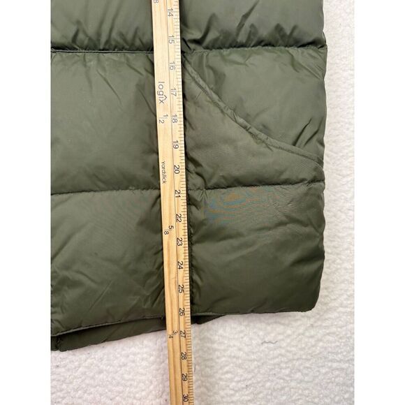 LANDS' END Goose Down Puffer Snap-Up Vest Men Deep Juniper Green Lightweight L - Picture 4 of 7